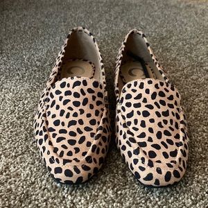 Suede Leopard Print Loafers